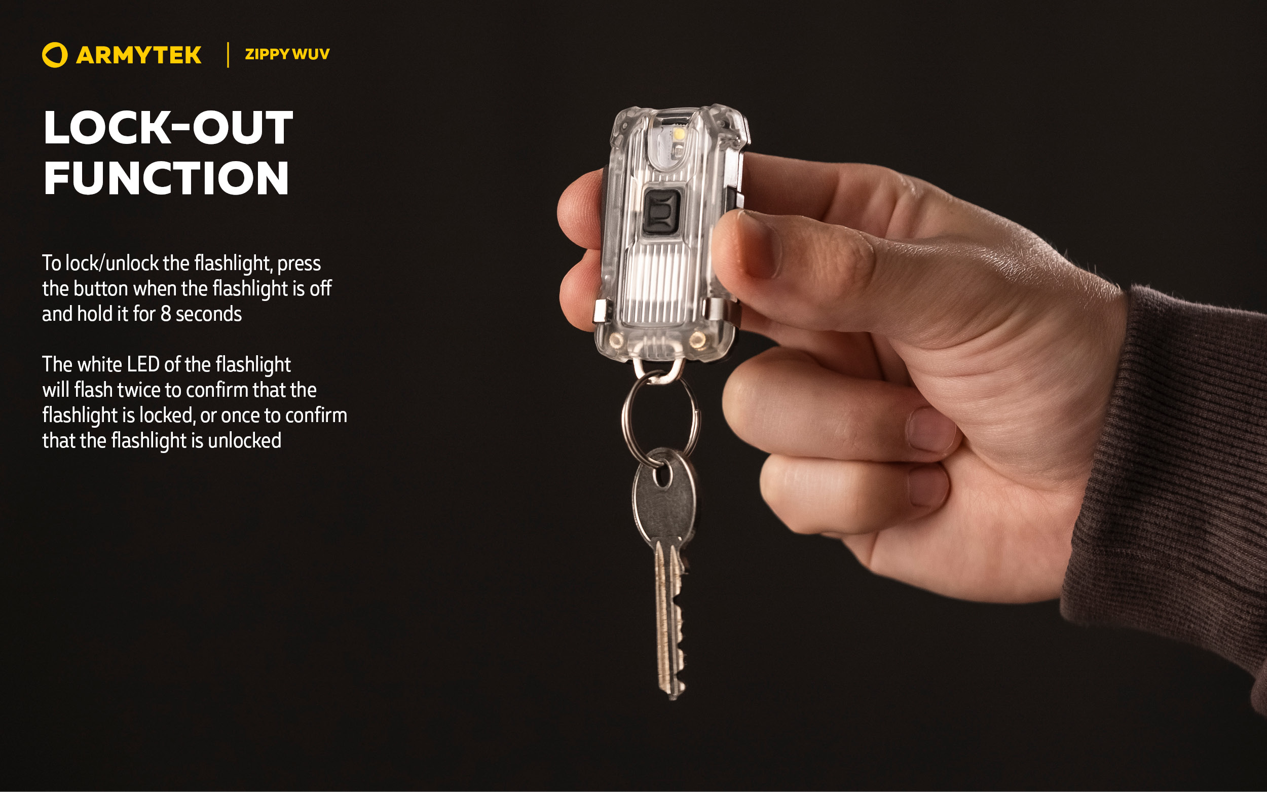 Armytek Zippy WUV USB-C Compact Multi Flashlight with white and uv